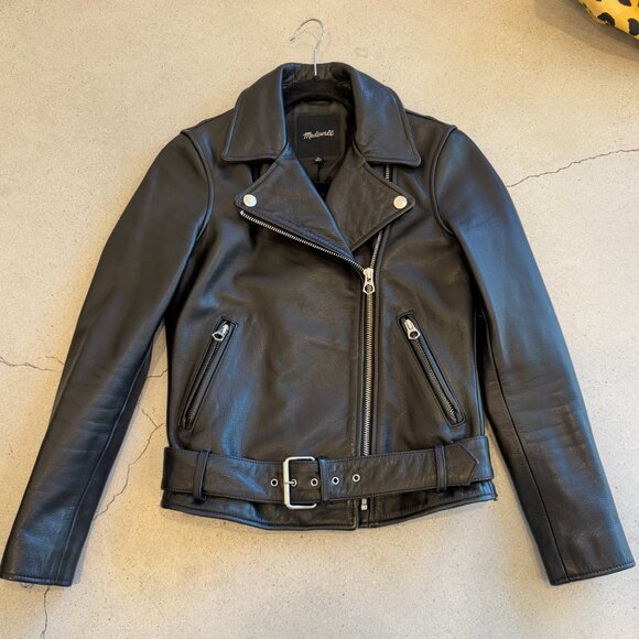 Madewell Ultimate Leather Motorcycle Jacket - Black - XS - Picture 3 of 10